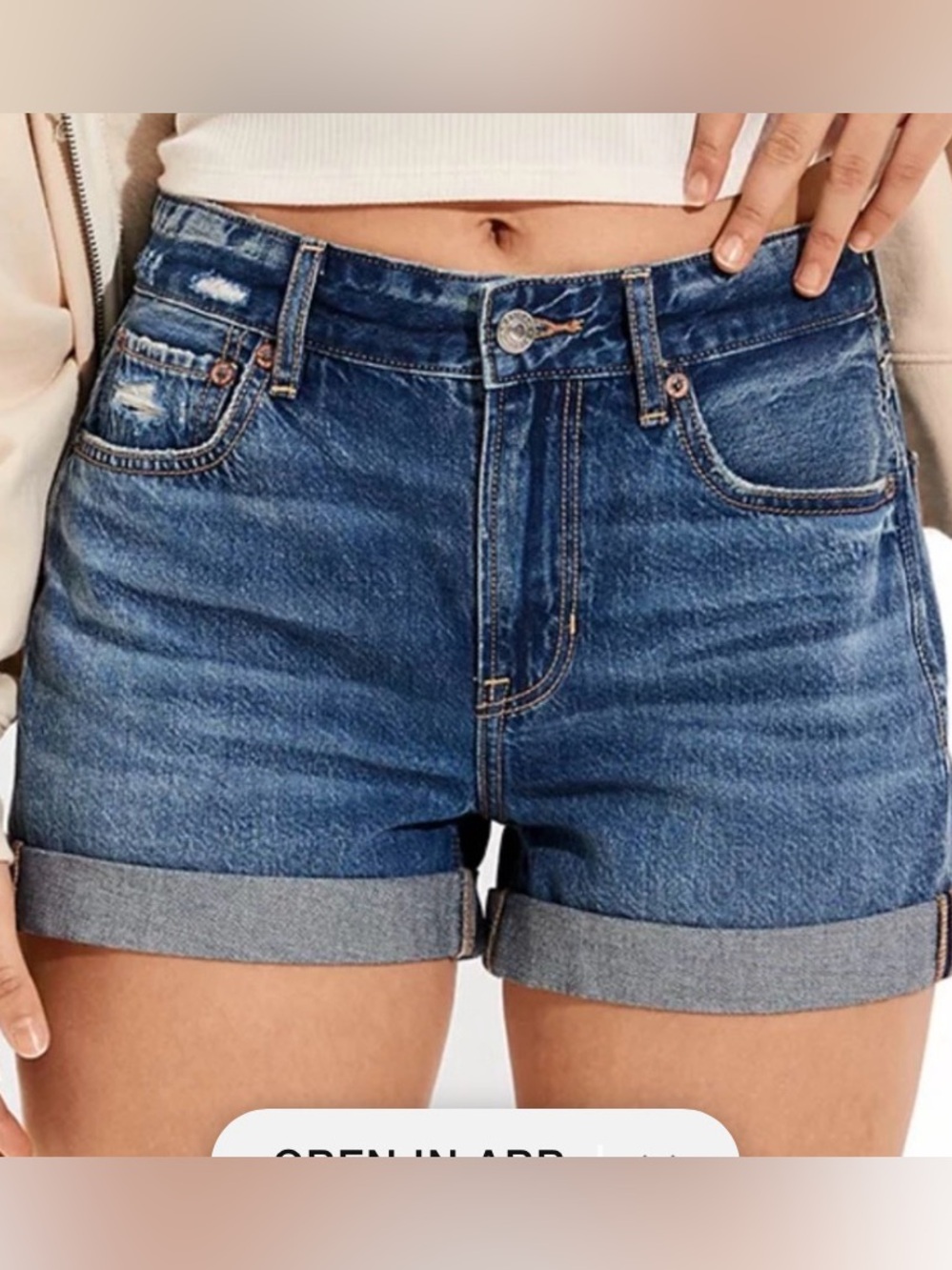 American Eagle Women's Denim Shorts - The Dream Jean Cutoff Size 6